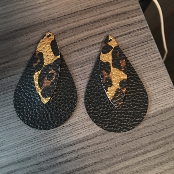 Handmade Faux Leather Earrings - Picture 1 of 1